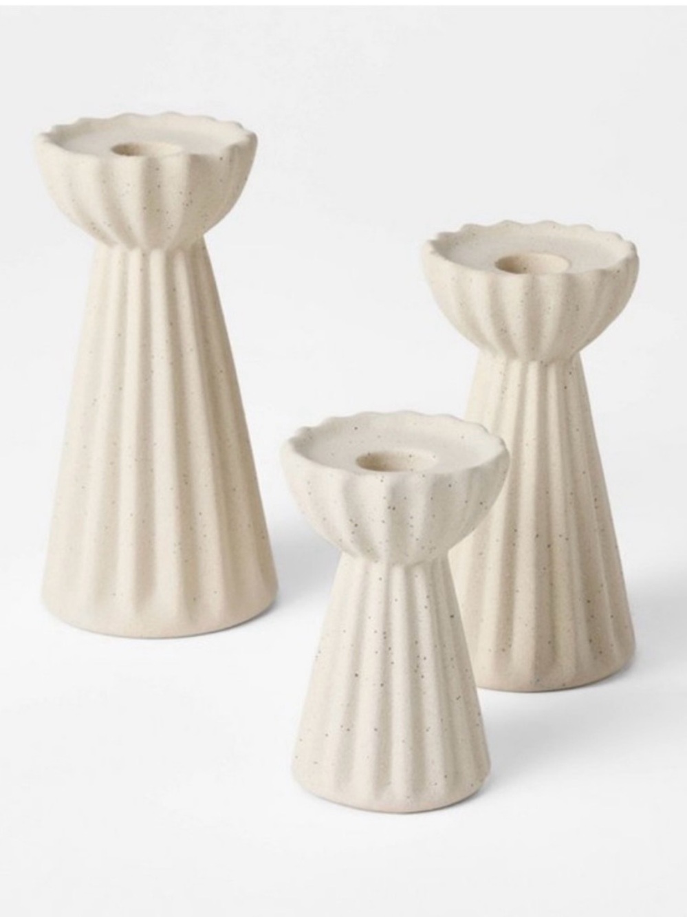 Studio McGee Ribbed Taper Candle Holders Set